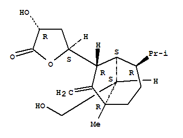 Structure of 2(3H)-Furanone,dihydro-3-hydroxy-5-[8-(hydroxymethyl)-1-methyl-7-methylene-4-(1-methylethyl)bicyclo[3.2.1]oct-6-yl]-,[1R-[1a,4b,5a,6a(3R*,5S*),8S*]]-
