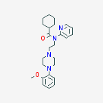 Structure of CYCLOHEXANECARBOXAMIDE, N-[2-[4-(2-METHOXYPHENYL)-1-PIPERAZINYL]ETHYL]-N-2-PYRIDINYL-, HYDROCHLORIDE (1:3)