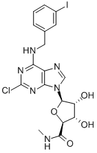 Structure of 1-[2-CHLORO-6-[[(3-IODOPHENYL)METHYL]AMINO]-9H-PURIN-9-YL]-1-DEOXY-N-METHYL-BETA-D-RIBOFURANURONAMIDE