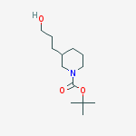tert-butyl 3-(3-hydroxypropyl)piperidine-1-carboxylate结构式