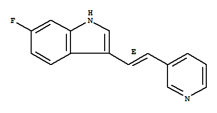 Structure of 1H-Indole,6-fluoro-3-[2-(3-pyridinyl)ethenyl]-, (E)-