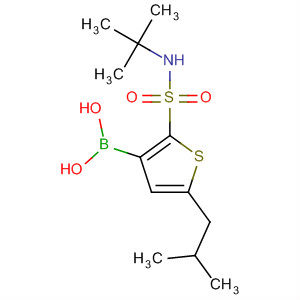 Structure of Boronic acid,[2-[[(1,1-dimethylethyl)amino]sulfonyl]-5-(2-methylpropyl)-3-thienyl]-