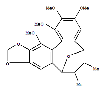 Structure of 5,8-Epoxybenzo[3,4]cycloocta[1,2-f][1,3]benzodioxole,5,6,7,8-tetrahydro-1,2,3,13-tetramethoxy-6,7-dimethyl-, stereoisomer