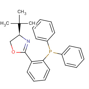 Structure of Oxazole,4-(1,1-dimethylethyl)-2-[2-(diphenylphosphino)phenyl]-4,5-dihydro-,(4R)-