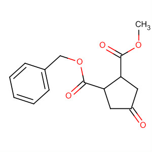 Chemical structure of 1,2-Cyclopentanedicarboxylic acid, 4-oxo-, methyl phenylmethyl ester,cis-