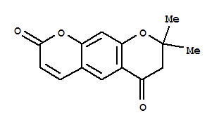 6,7-Dihydro-8,8-dimethyl-2H,8H-benzo[1,2-b:5,4-b]dipyran-2,6-dione结构式