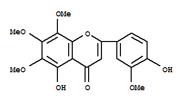 4H-1-benzopyran-4-one, 5-hydroxy-2-(4-hydroxy-3-methoxyphenyl)-6,7,8-trimethoxy-结构式