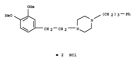 Structure of 1-[2-(3,4-Dimethoxyphenyl)ethyl]-4-(3-phenylpropyl)piperazine dihydrochloride