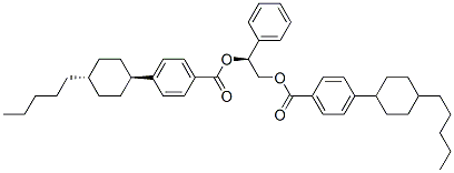 Structure of BENZOIC ACID, 4-(TRANS-4-PENTYLCYCLOHEXYL)-, (1S)-1-PHENYL-1,2-ETHANEDIYL ESTER