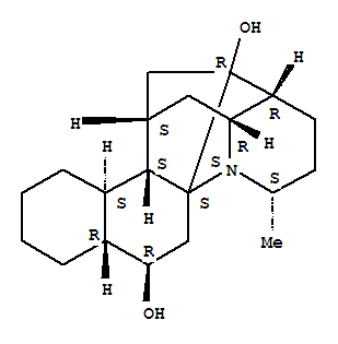 (1S,7aα,11aβ,11bα,13aα)-Hexadecahydro-4β-methyl-12β,1β,5aβ-ethanylylidene-5aH-naphtho[1,2-c]quinolizine-7α,15-diol结构式