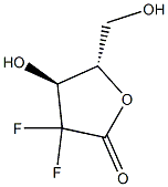 Structure of L-erythro-Pentonic acid, 2-deoxy-2,2-difluoro-,γ-lactone