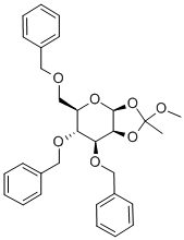 3,4,6-三-O-苄基-beta-D-吡喃甘露糖-1,2-(甲基原乙酸酯)结构式