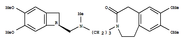 2H-3-Benzazepin-2-one,3-[3-[[(3,4-dimethoxybicyclo[4.2.0]octa-1,3,5-trien-7-yl)methyl]methylamino]propyl]-1,3,4,5-tetrahydro-7,8-dimethoxy-,(R)-结构式