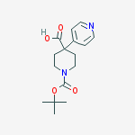 Structure of 1-(tert-Butoxycarbonyl)-4-(pyridin-4-yl)piperidine-4-carboxylic acid