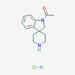 Structure of 1-(spiro[indoline-3,4'-piperidin]-1-yl)ethanone hcl