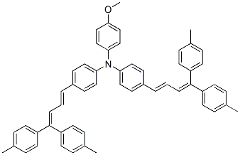 N,N-BIS{4-{4,4-BIS(4-METHYLPHENYL)-1,3-BUTADIENYL}PHENYL}-4-METHOXYPHENYLAMINE结构式