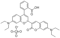 Structure of 4-(2-Carboxy-phenyl)-7-diethylamino-2-(7-diethylamino-chroman-2-one-3-yl)-chromyliumperchlorate