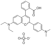 4-(2-Carboxy-phenyl)-7-diethylamino-2-(4-dimethylamino-phenyl)chromyliumperchlorate结构式