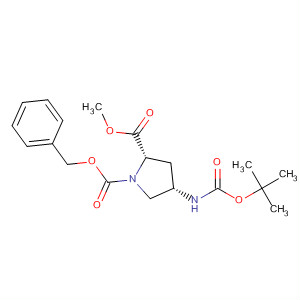 Structure of 1,2-Pyrrolidinedicarboxylic acid,4-[[(1,1-dimethylethoxy)carbonyl]amino]-, 2-methyl 1-(phenylmethyl)ester, (2S,4S)-