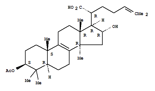 3-O-Acetyl-16a-hydroxytrametenolic acid结构式