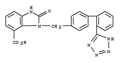 Structure of 1H-Benzimidazole-4-carboxylicacid, 2,3-dihydro-2-oxo-3-[[2'-(2H-tetrazol-5-yl)[1,1'-biphenyl]-4-yl]methyl]-
