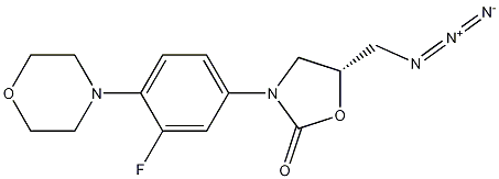 Structure of 2-Oxazolidinone,5-(azidomethyl)-3-[3-fluoro-4-(4-morpholinyl)phenyl]-,(5R)-