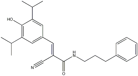 (E)-2-cyano-3-(4-hydroxy-3,5-diisopropylphenyl)-N-(3-phenylpropyl)acrylamide结构式