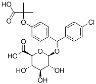 Structure of [4-(1-Carboxy-1-methylethoxy)phenyl](4-chlorophenyl)methyl  b-D-Glucopyranosiduronic Acid