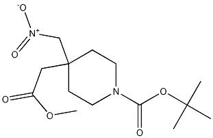 tert-butyl 4-(2-methoxy-2-oxoethyl)-4-(nitromethyl)piperidine-1-carboxylate结构式