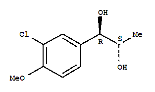 Structure of 1,2-Propanediol,1-(3-chloro-4-methoxyphenyl)-, [S-(R*,S*)]-