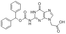 Structure of (2-BENZHYDRYLOXYCARBONYLAMINO-6-OXO-1,6-DIHYDRO-PURIN-9-YL)-ACETIC ACID