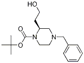 Structure of 1-Piperazinecarboxylic acid, 2-(2-hydroxyethyl)-4-(phenylmethyl)-,1,1-dimethylethyl ester, (2S)-