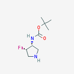 Structure of Carbamic acid, [(3R,4S)-4-fluoro-3-pyrrolidinyl]-, 1,1-dimethylethyl ester, rel-