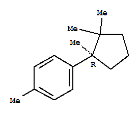 Structure of Benzene,1-methyl-4-[(1R)-1,2,2-trimethylcyclopentyl]-
