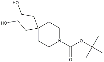 4,4-双(2-羟基乙基)-1-哌啶甲酸叔丁酯结构式