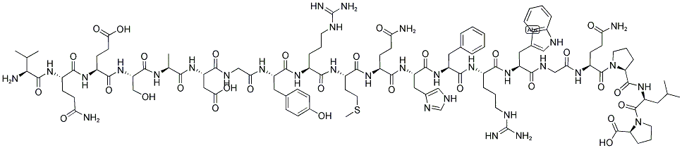 Structure of H-VAL-GLN-GLU-SER-ALA-ASP-GLY-TYR-ARG-MET-GLN-HIS-PHE-ARG-TRP-GLY-GLN-PRO-LEU-PRO-NH2