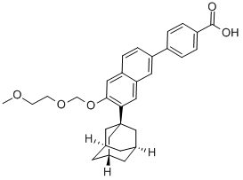 Structure of 4-[7-(1-adamantyl)-6-(2-methoxyethoxymethoxy)naphthalen-2-yl]benzoic a cid