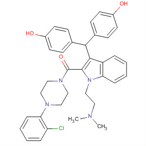 Piperazine,1-[[3-[bis(4-hydroxyphenyl)methyl]-1-[2-(dimethylamino)ethyl]-1H-indol-2-yl]carbonyl]-4-(2-chlorophenyl)-结构式
