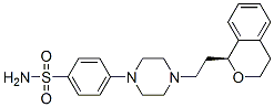 Structure of Benzenesulfonamide, 4-(4-(2-(3,4-dihydro-1H-2-benzopyran-1-yl)ethyl)-1 -piperazinyl)-, (S)-