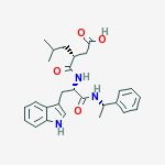 (N-(2R)-2-(CARBOXYMETHYL)-4-METHYLPENTANOYL)-L-TRYPTOPHAN-(S)-METHYL-BENZYLAMIDE结构式