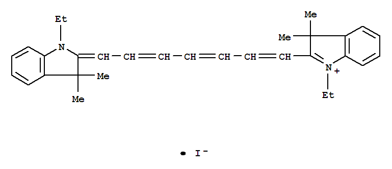 Structure of 3H-Indolium,1-ethyl-2-[7-(1-ethyl-1,3-dihydro-3,3-dimethyl-2H-indol-2-ylidene)-1,3,5-heptatrien-1-yl]-3,3-dimethyl-,iodide (1:1)