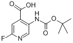 5-叔丁氧基羰基氨基-2-氟异烟酸结构式