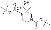 1,4-双(BOC)-2-哌嗪甲酸甲酯结构式