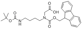 N-芴甲氧羰基-N-(4-叔丁氧羰基氨基丁基)甘氨酸结构式
