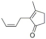 2-[(Z)-2-Butenyl]-3-methyl-2-cyclopenten-1-one结构式