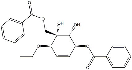 Structure of 4-Cyclohexene-1,2,3-triol,1-[(benzoyloxy)methyl]-6-ethoxy-, 3-benzoate, [1S-(1a,2a,3b,6b)]-