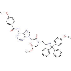 Structure of Glycine,N-[[6-[(4-methoxybenzoyl)amino]-9H-purin-9-yl]acetyl]-N-[2-[[(4-methoxyphenyl)diphenylmethyl]amino]ethyl]-, methyl ester