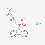 Structure of Glycine, N-[2-[[(9H-fluoren-9-ylmethoxy)carbonyl]amino]ethyl]-, methyl ester, hydrochloride