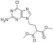 Structure of [2-(2-Amino-6-chloro-9H-purin-9-yl)ethyl]propanedioic acid dimethyl ester