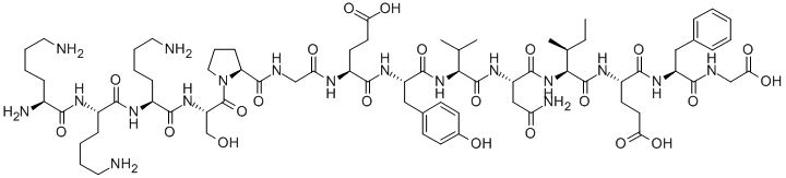 Structure of H-LYS-LYS-LYS-SER-PRO-GLY-GLU-TYR-VAL-ASN-ILE-GLU-PHE-GLY-OH